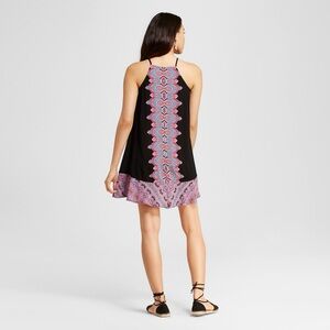 Exhilaration Black Dress with Pink and Blue Accents